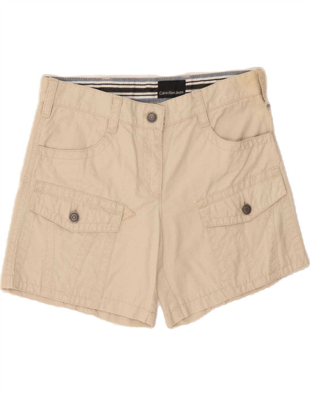 CALVIN KLEIN Womens Cargo Shorts W27 Small  Beige Cotton Vintage Calvin Klein and Second-Hand Calvin Klein from Messina Hembry 