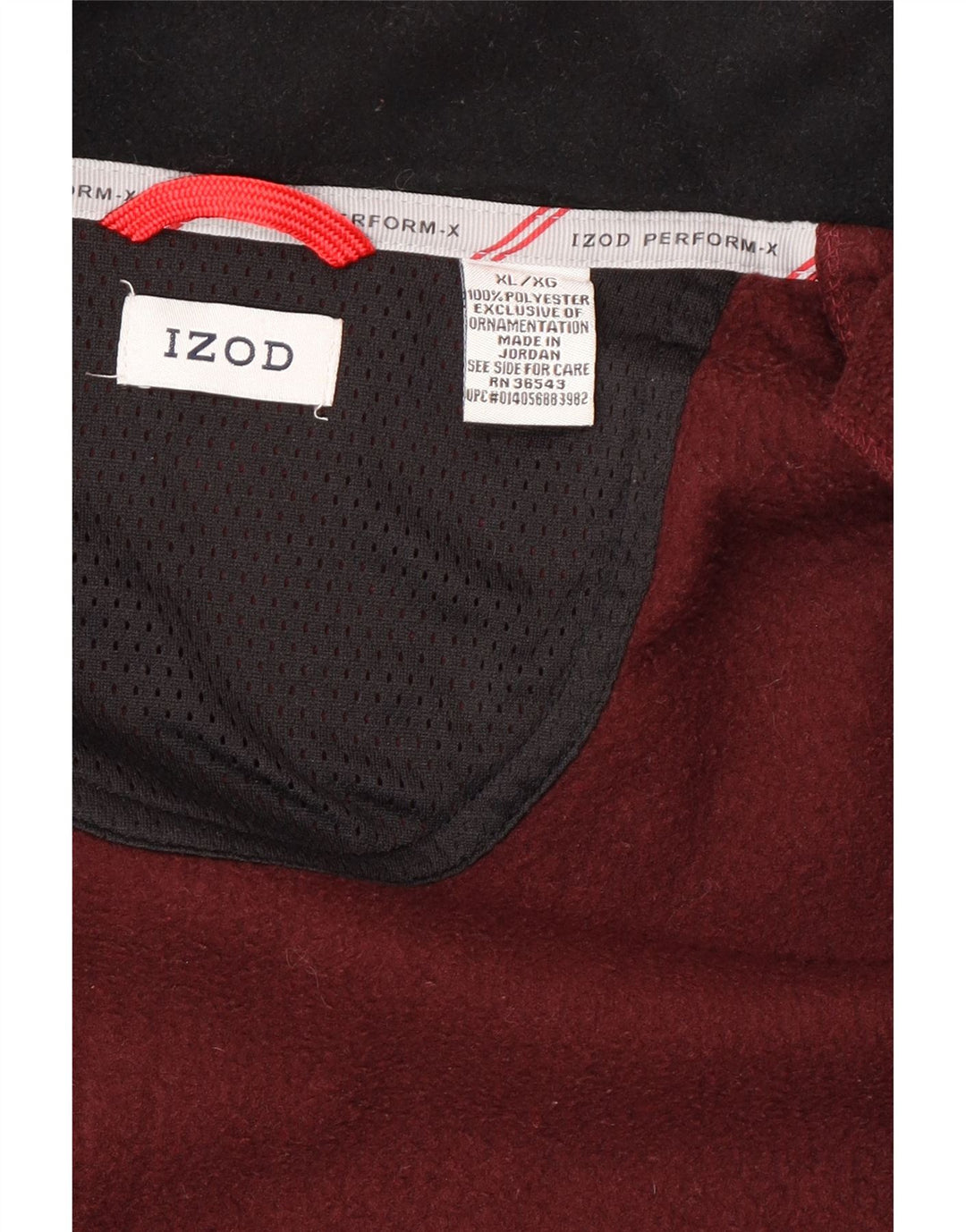 Izod Fleecejakke til mænd UK 42 XL Burgundy Colourblock Polyester