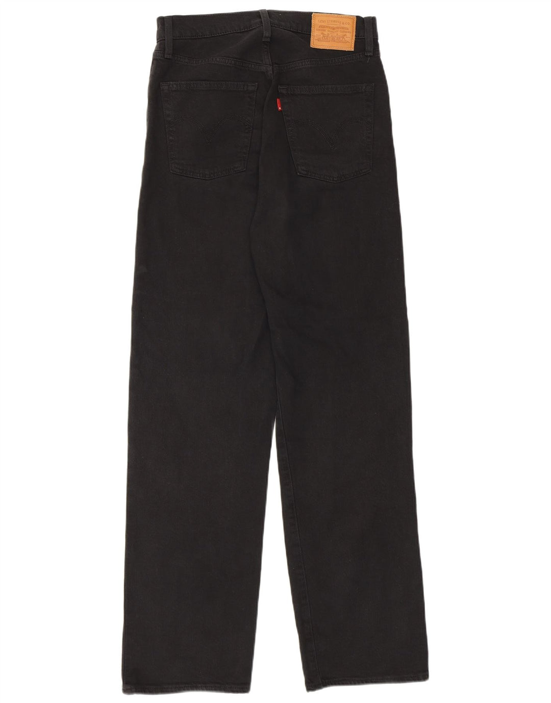 Levi's Dame Ribcage Straight Jeans W27 L29 Sort Bomuld