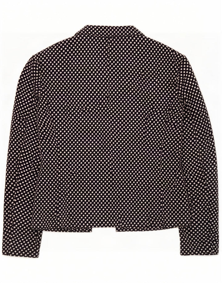 Marks & Spencer Womens Open Blazer Jacket UK 16 Large Black Spotted