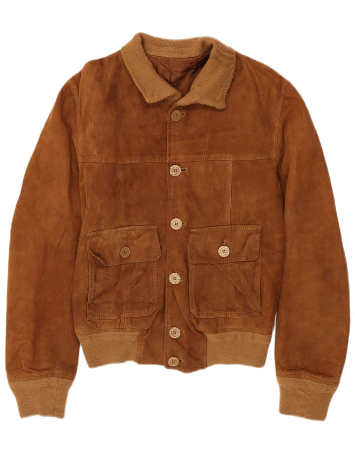 VINTAGE Herre ruskindsjakke UK 36 Lille Brun