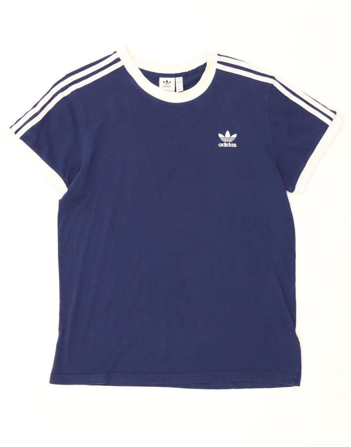 Adidas Dame T-Shirt Top UK 14 Medium Navy Blue
