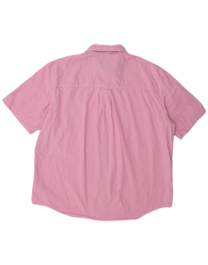 Chaps Kortærmet Herreskjorte 2XL Pink Gingham Bomuld