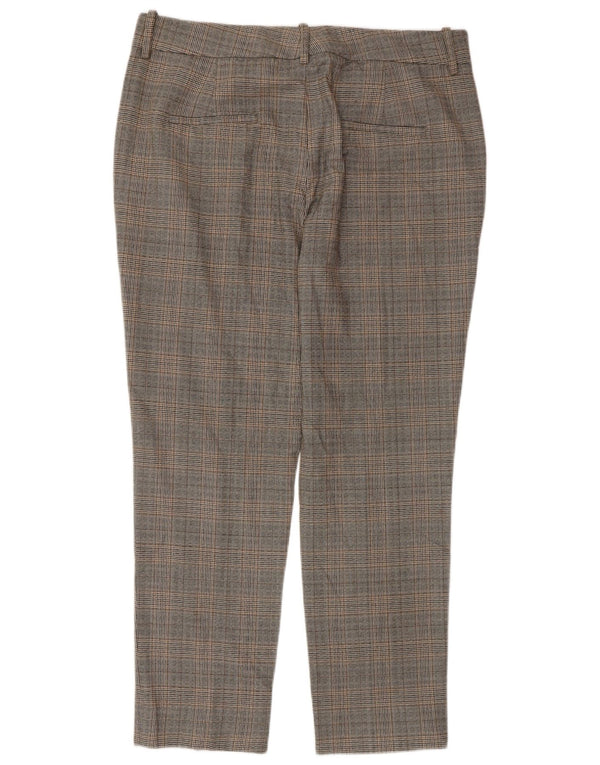 Zara Womens Cropped Trousers EU 40 Medium W30 L28 Grå ternet polyester
