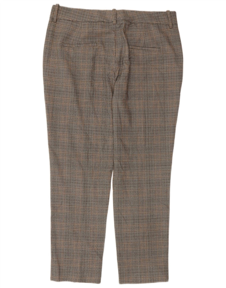 Zara Womens Cropped Trousers EU 40 Medium W30 L28 Grå ternet polyester