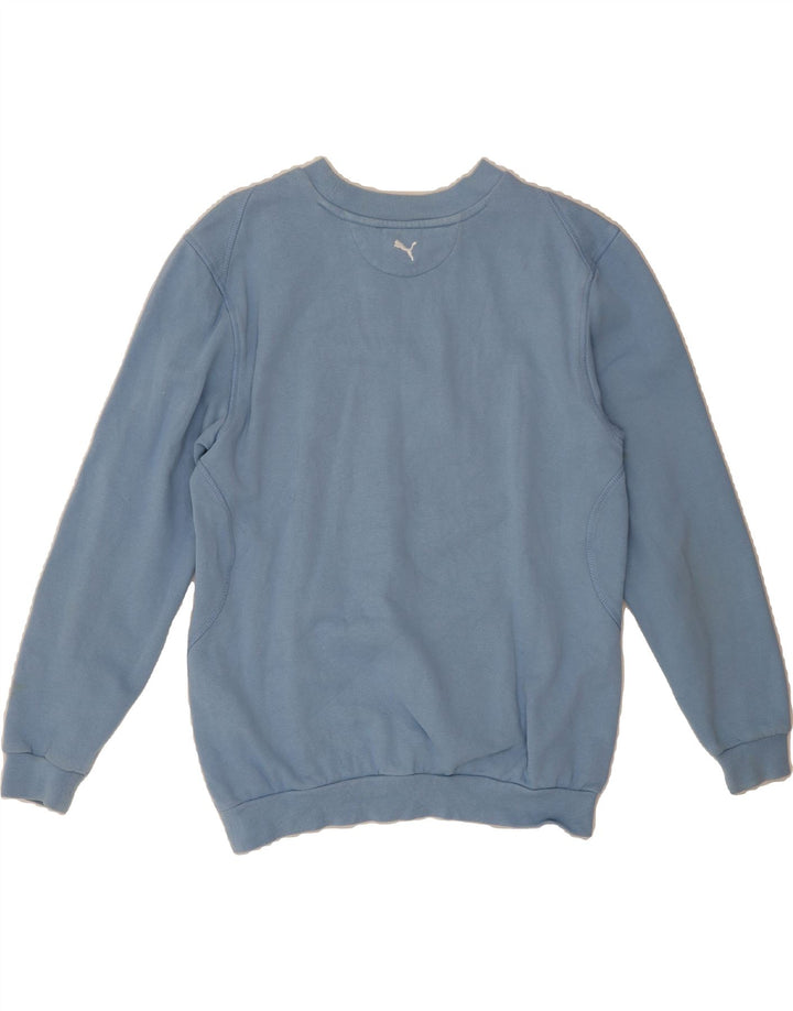 PUMA Womens Oversized Graphic Sweatshirt Jumper UK 10 Small Blue Cotton Vintage Puma and Second-Hand Puma from Messina Hembry 