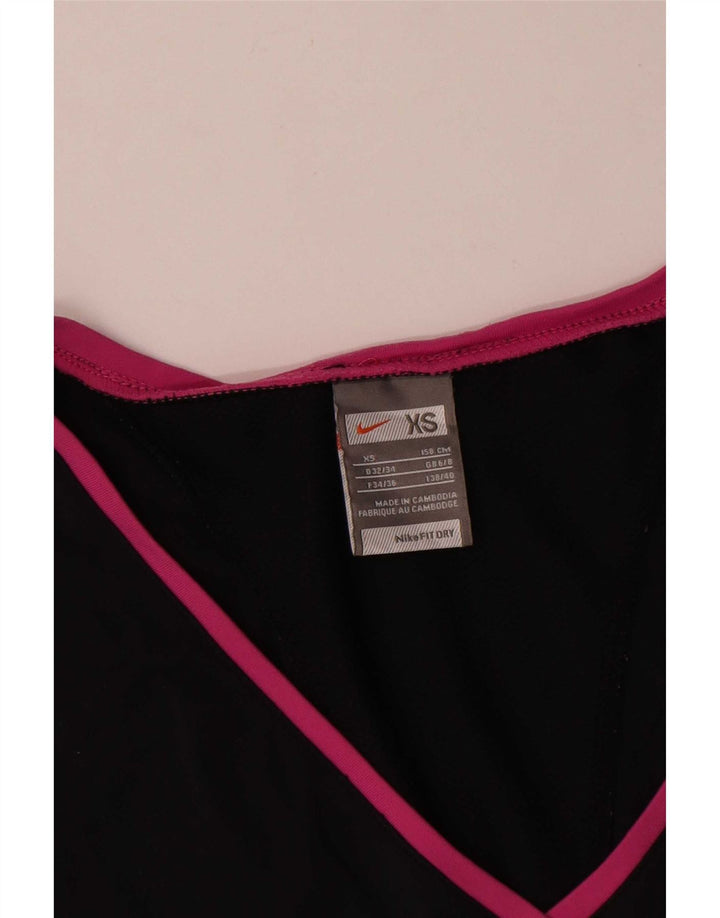Nike Dame Grafisk Vest Top UK 6/8 XS Sort
