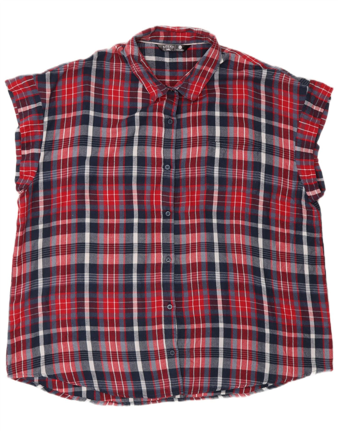 Lee Womens Riders Ærmeløs flannelskjorte UK 20 2XL Rød Plaid