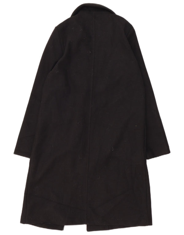 Zara Womens Open Overcoat UK 14 Medium Black Polyester