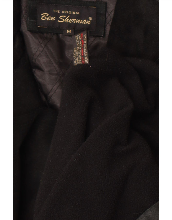 Ben Sherman Herre Ruskind Windbreaker Coat UK 38 Medium Sort Læder