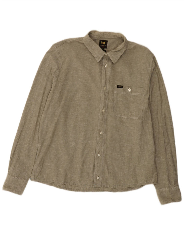 Lee Herre Regular Fit skjorte XL Grøn bomuld