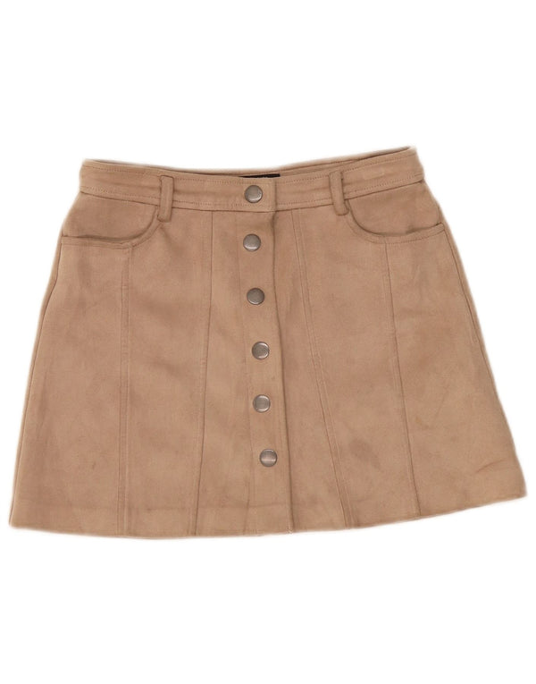 Zara Womens Mini Skirt Small W27 Brown Polyester
