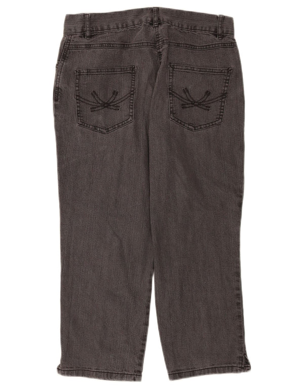 Marks & Spencer Dame Capri Jeans UK 10 Small W28 L21 Sort Bomuld