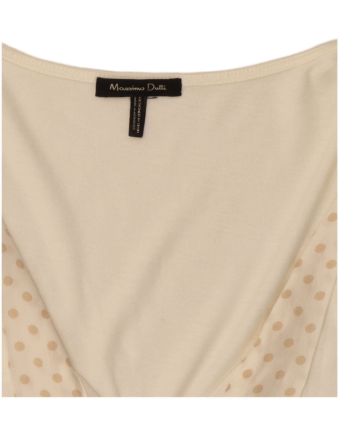 Massimo Dutti Dame ærmeløs bluse Top UK 12 Medium White Polka Dot