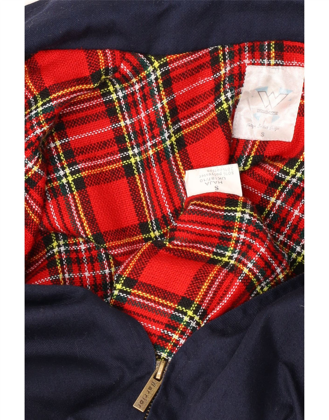 Vintage Bomber Jacket til mænd UK 36 Small Navy Blue Polyester