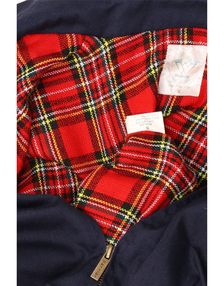 Vintage Bomber Jacket til mænd UK 36 Small Navy Blue Polyester