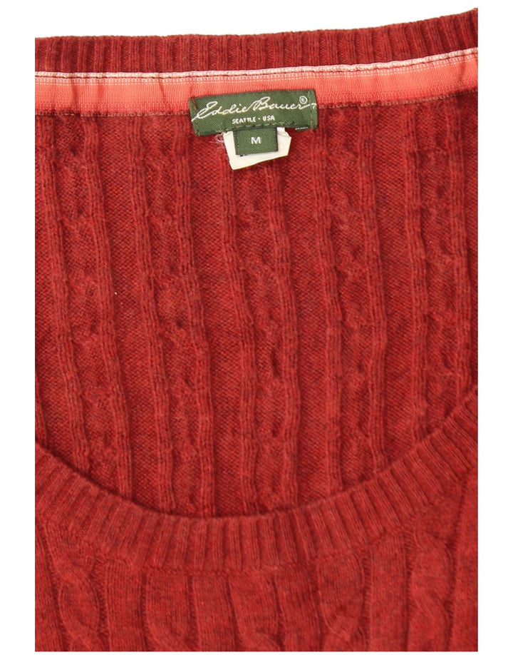 EDDIE BAUER Dame Seattle Boat Neck Jumper Sweater UK 12 Medium Red