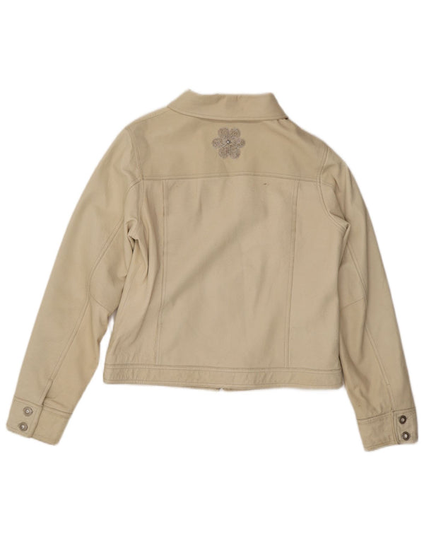 Conbipel Dame Læderjakke IT 46 Large Off White Læder