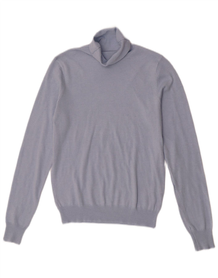 Zara Dame Rullehals Sweater UK 12 Medium Blue