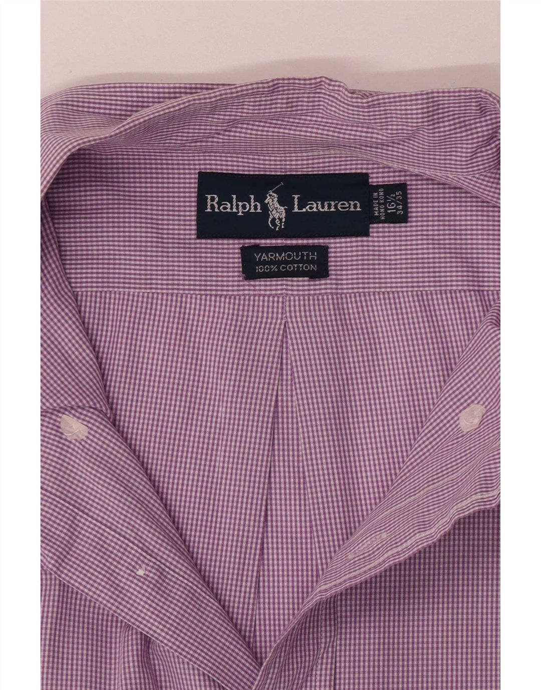Ralph Lauren Herreskjorte str. 16 1/2 Large Purple Gingham Cotton