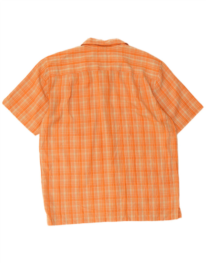 Quiksilver Kortærmet Herreskjorte Stor Orange Ternet Rayon