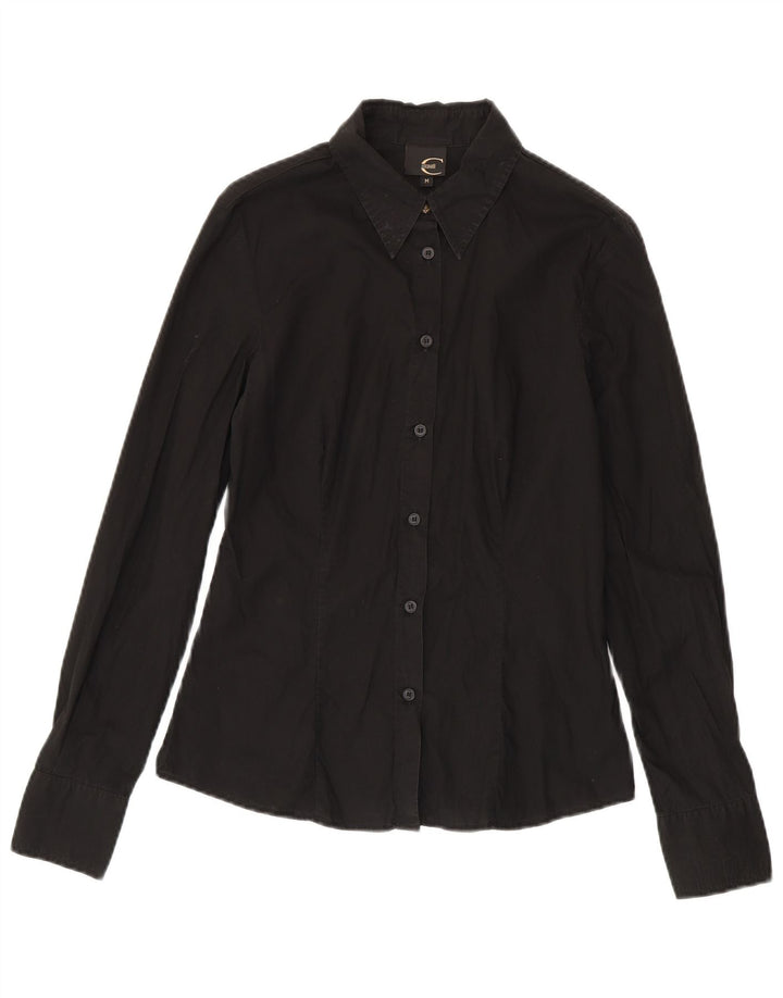 Just Cavalli Dameskjorte UK 12 Medium Sort Bomuld