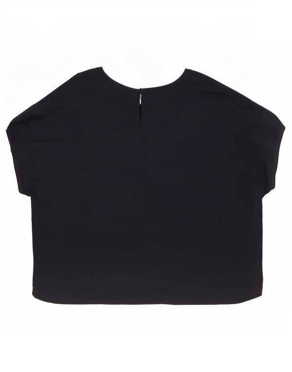 Marks & Spencer Dame Oversized Bluse Top UK 20 2XL Navy Blue
