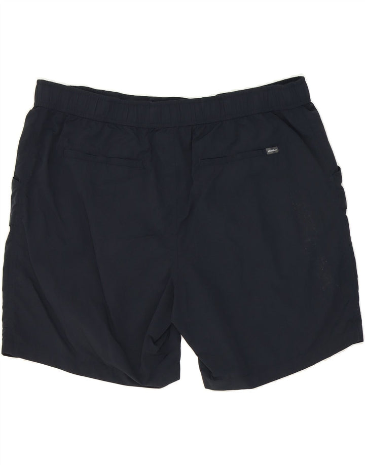 EDDIE BAUER Mens Cargo Shorts 2XL W44 Navy Blue Nylon Vintage Eddie Bauer and Second-Hand Eddie Bauer from Messina Hembry 