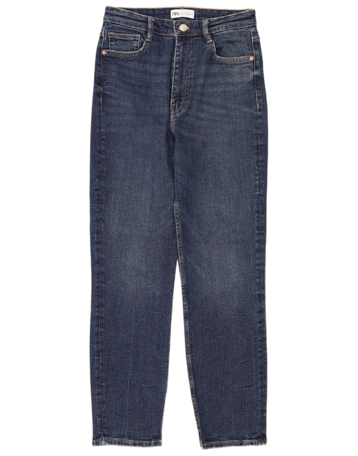 Zara Dame High Rise Slim Jeans EU 38 Small W28 L26 Blå