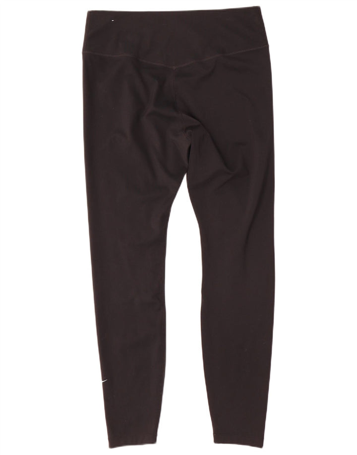 Nike Dame Dri Fit Leggings UK 16 Large Black Polyester