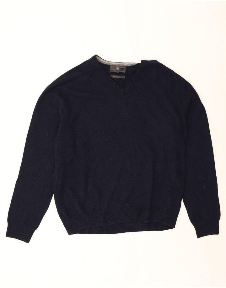 Marks & Spencer Herre Regular Fit V-hals sweater XL marineblå uld