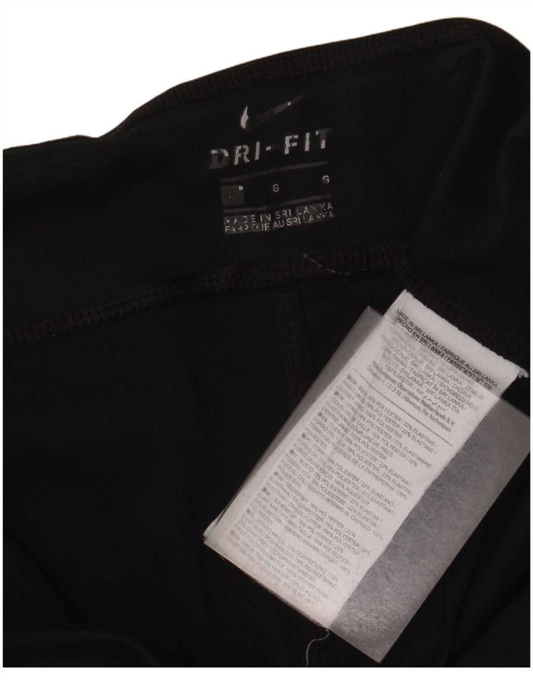 Nike Dame Dri Fit Leggings UK 14 Large Black Polyester