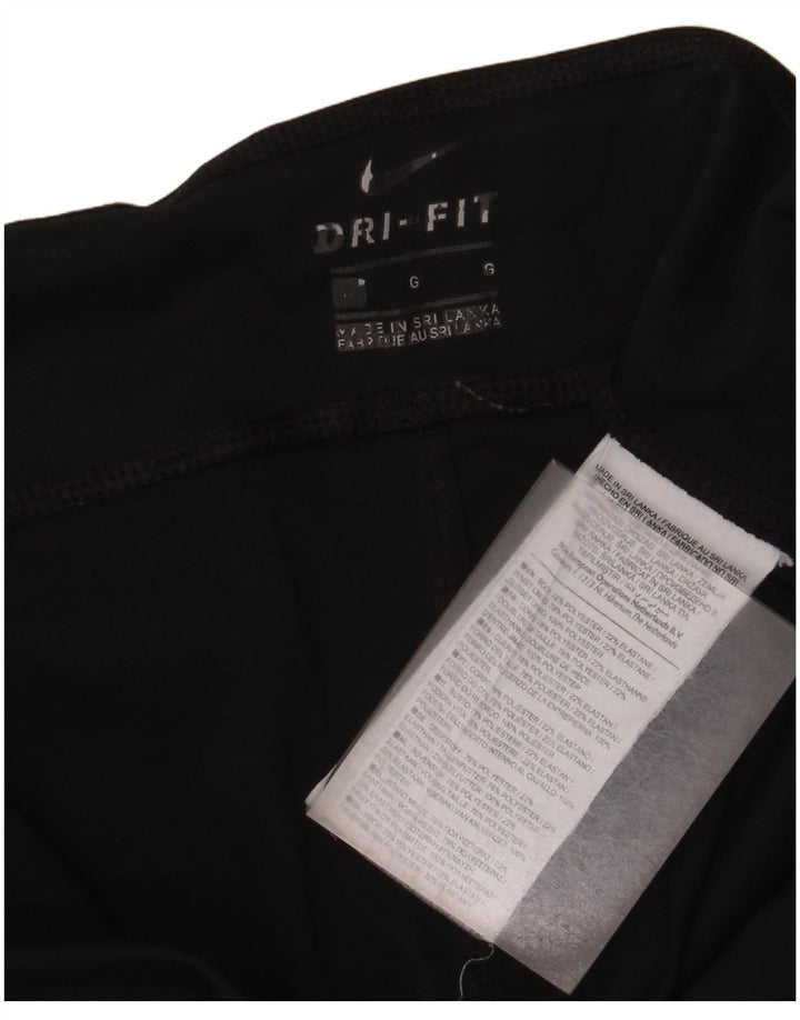 Nike Dame Dri Fit Leggings UK 14 Large Black Polyester