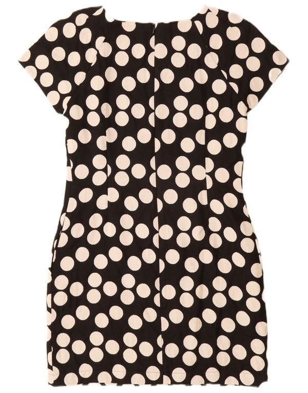 Coast Womens Sheath Dress UK 8 Small Black Polka Dot Cotton
