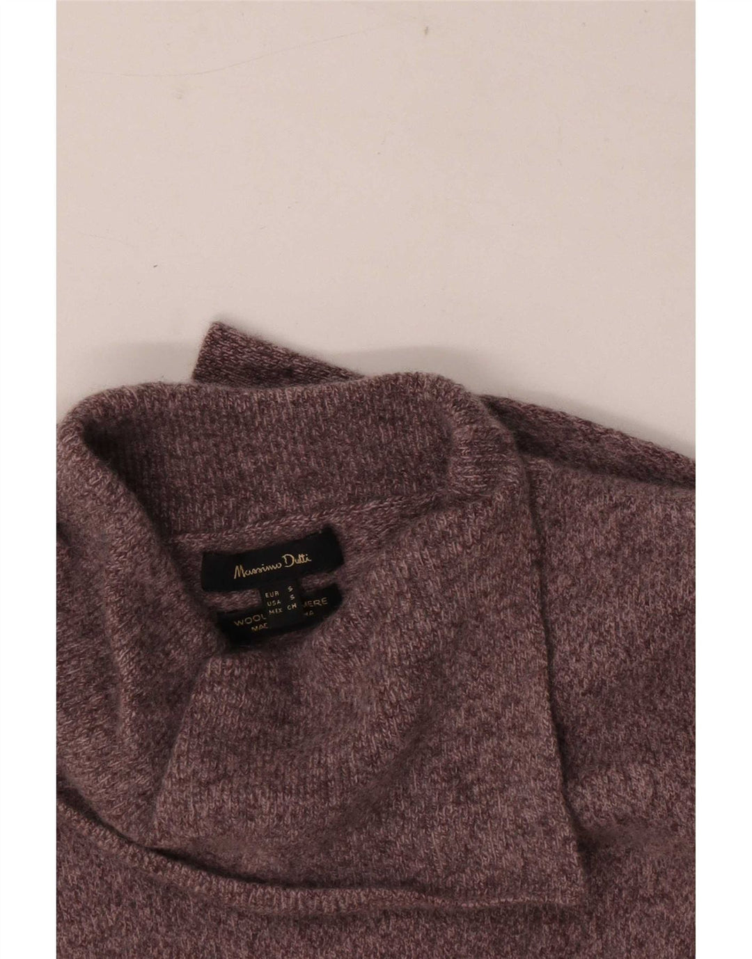 Massimo Dutti Dame Rullehals Sweater UK 10 Small Brown Flecked