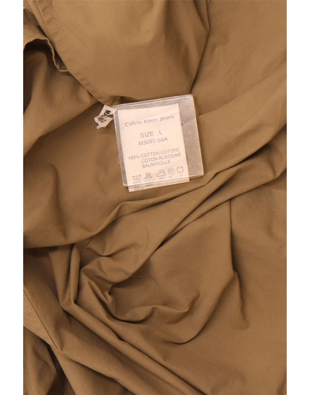 CALVIN KLEIN JEANS Herreskjorte Stor Khaki Bomuld