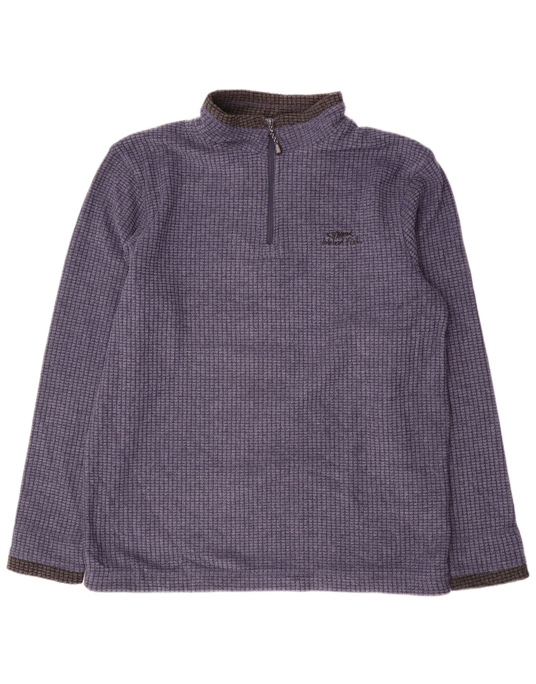Weird Fish Herre lynlås hals Fleece Jumper Large Blue Colourblock Polyester