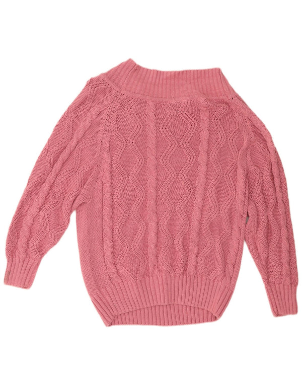 Vintage Dame Boat Neck Jumper Sweater IT 52 2XL Pink Ramie