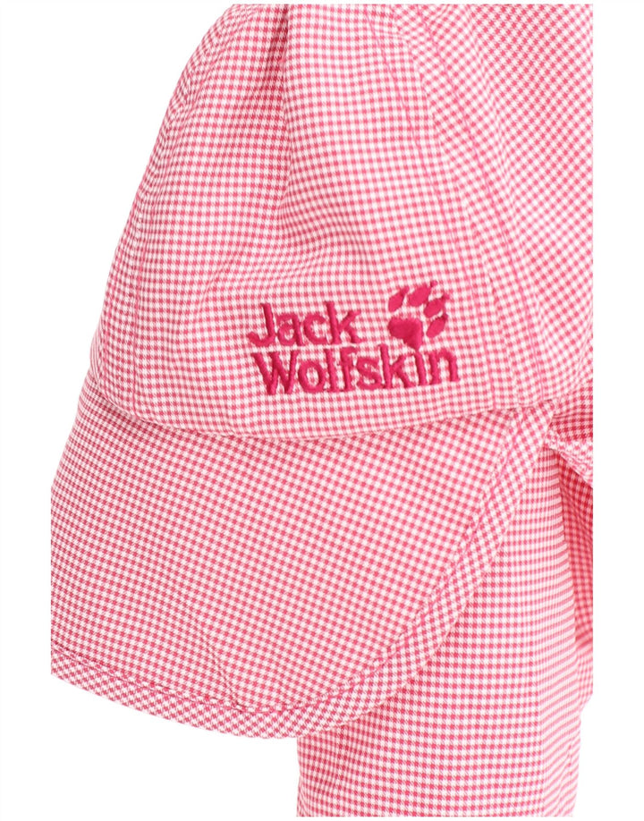 Jack Wolfskin Piger Hals Drape Trapper Hat 4-5 år Lille Pink Houndstooth