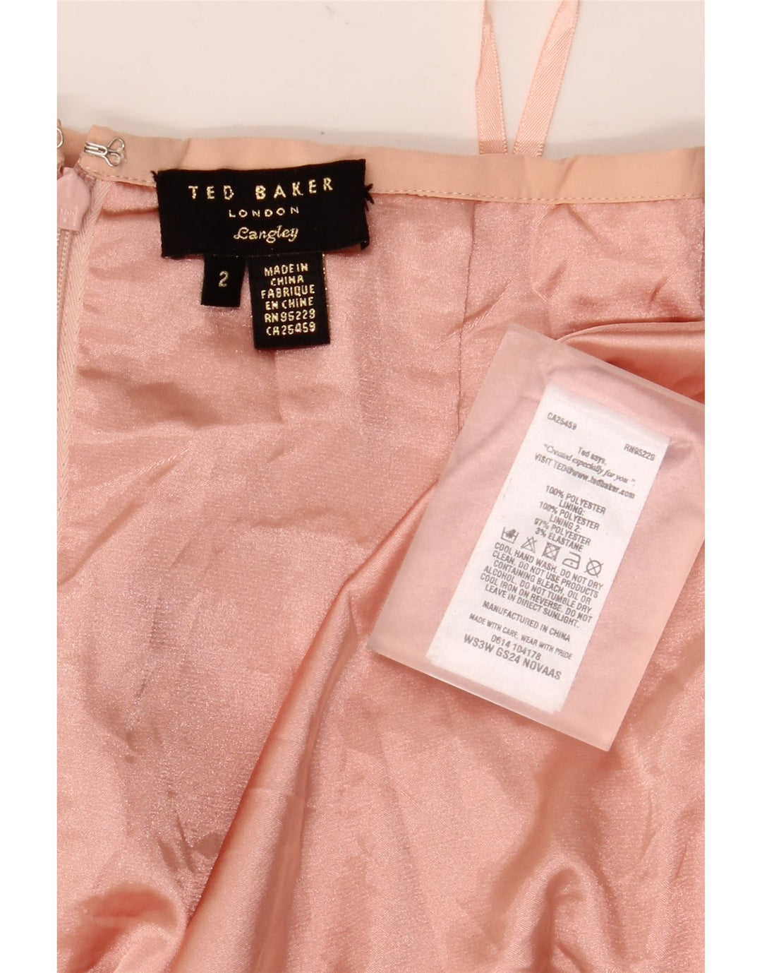 Ted Baker Dame Midi Pencil Skirt Størrelse 2 Small W26 Pink Floral Polyester