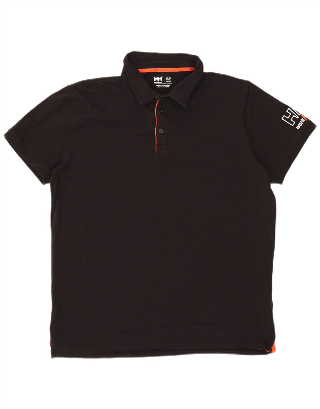 Helly Hansen Herre Grafisk Polo Shirt 2XL Sort Bomuld