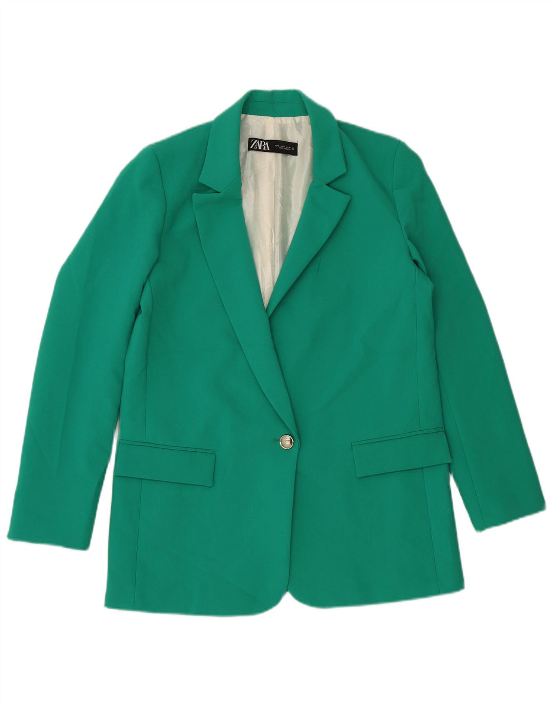 Zara Dame 1 Knap Blazer Jacket UK 10 Lille Grøn