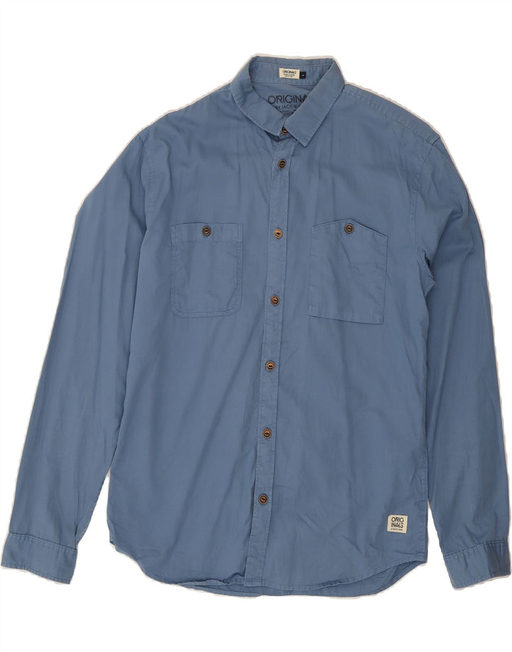 JACK & JONES Mens Shirt Large Blue Cotton Vintage Jack & Jones and Second-Hand Jack & Jones from Messina Hembry 