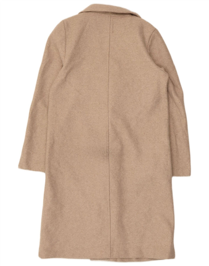 Zara Womens Open Overcoat UK 14 Medium Beige Polyester