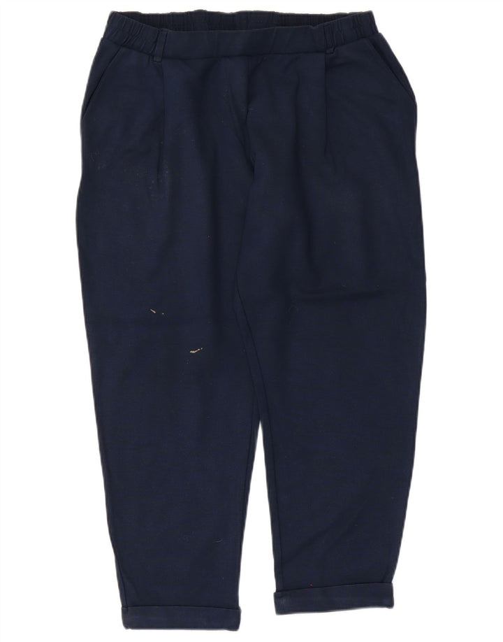 Marks & Spencer Dame Capri Bukser UK 12 Medium W36 L22 Navy Blue