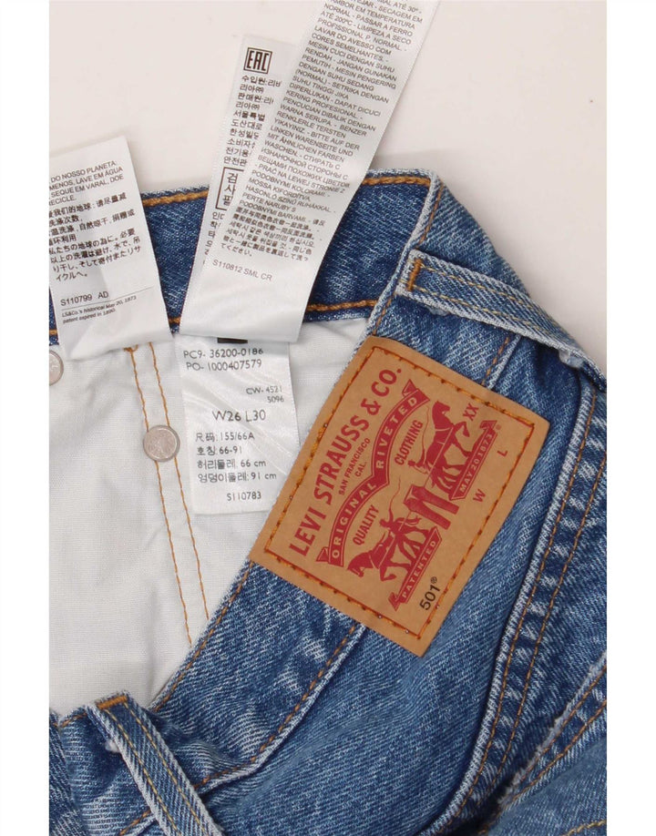 Levi's Dame 501 Straight Jeans W26 L30 Blå Bomuld