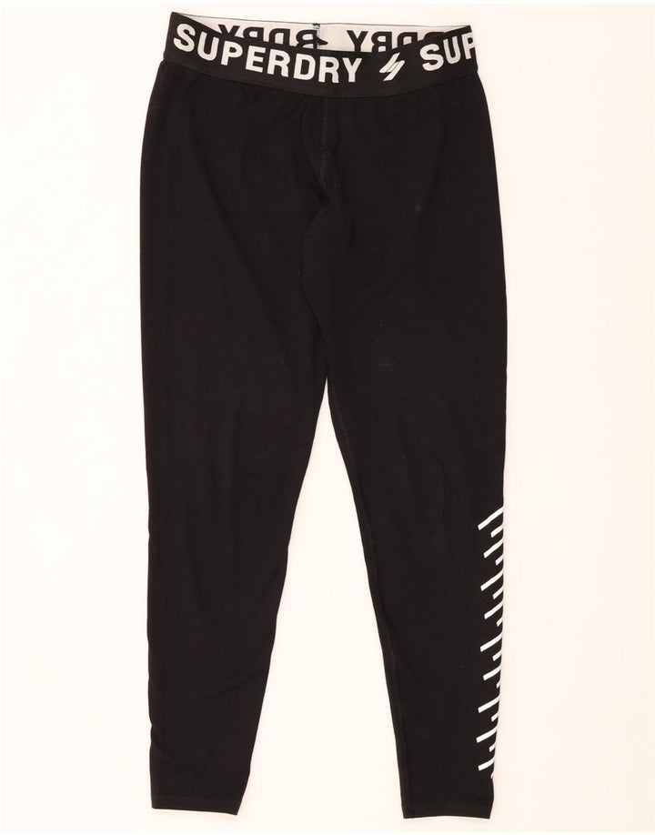 SUPERDRY Grafiske Leggings til kvinder UK 12 Medium Sort