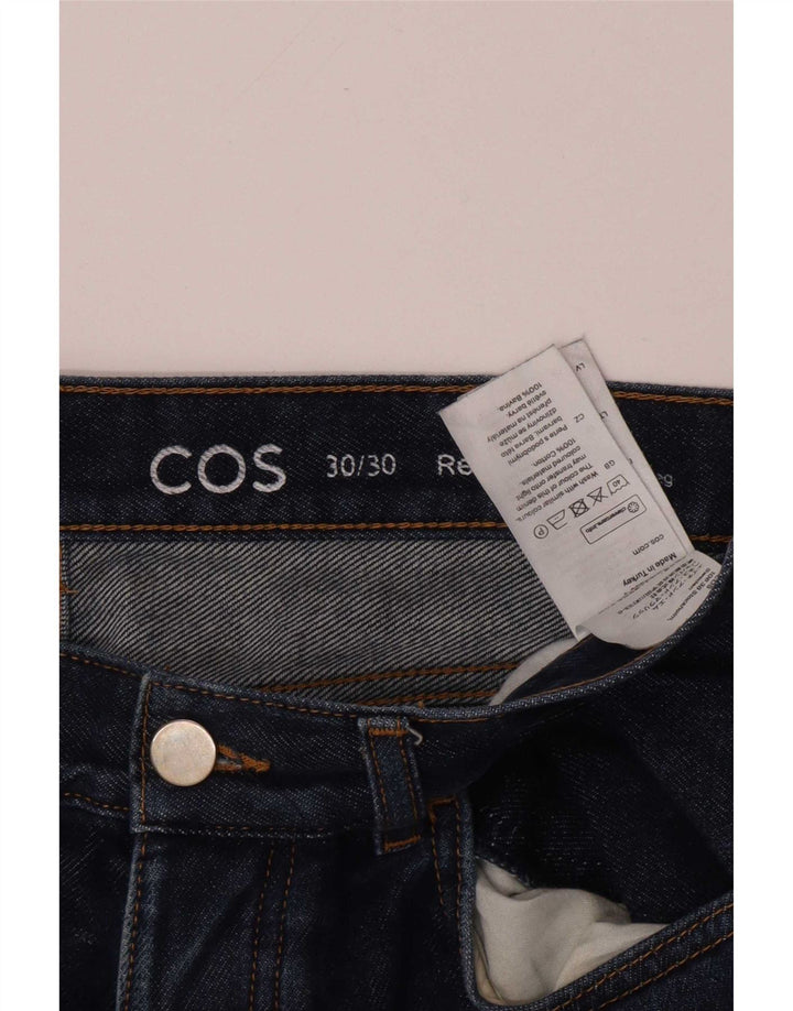 Cos Herre Regular Straight Jeans W30 L28 Marineblå Bomuld