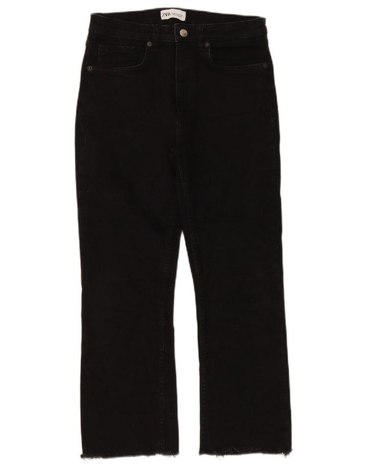 Zara Womens Cropped Jeans EU 38 Small W28 L24 Black