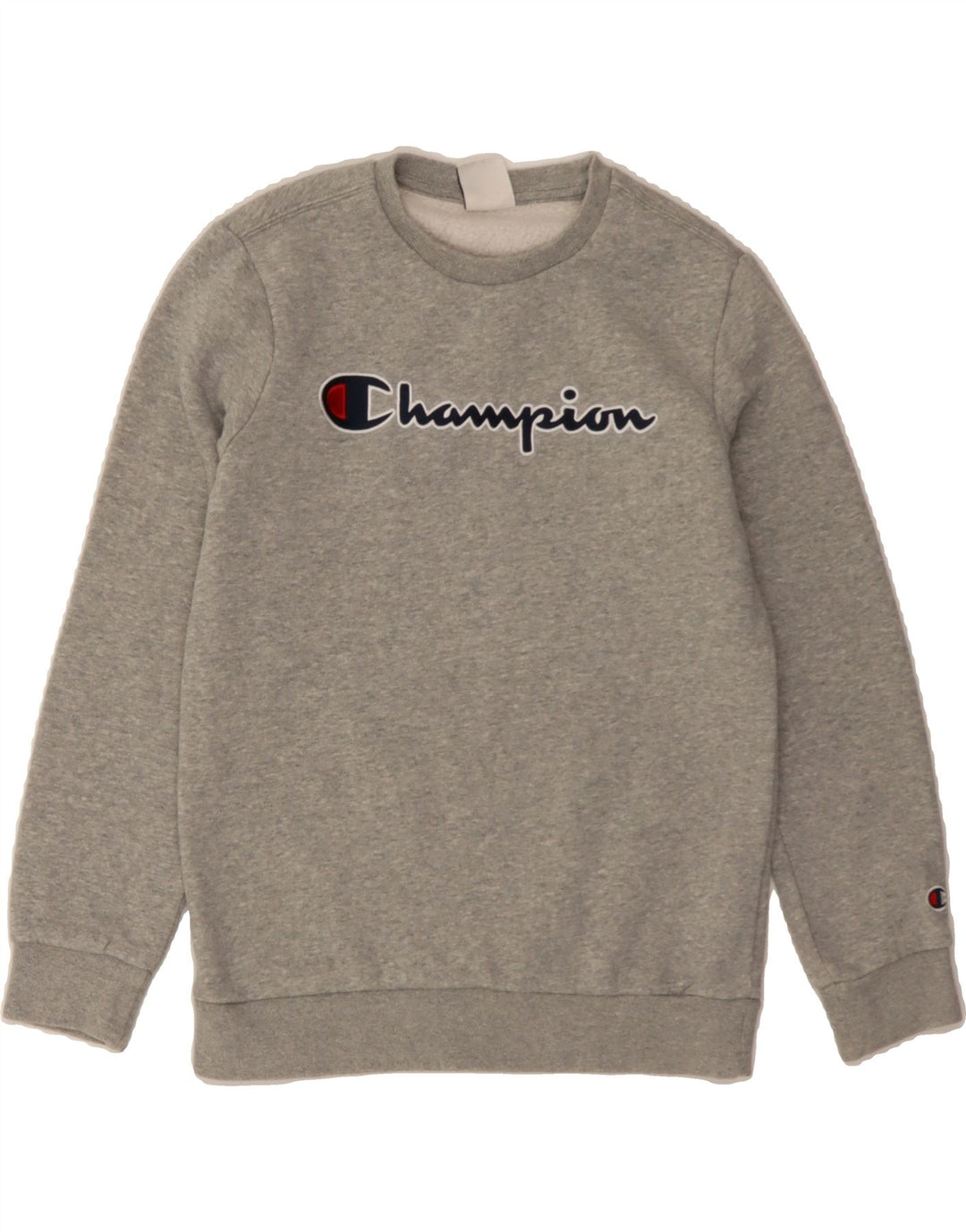 CHAMPION Boys Graphic Sweatshirt Jumper 11-12 Years Large  Grey Cotton Vintage Champion and Second-Hand Champion from Messina Hembry 